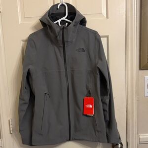 The North Face Men's Gray Apex Gore-Tex Stretch Hooded Softshell Rain Jacket